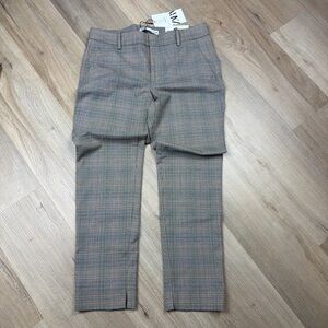 Zara Women’s Plaid Tailored Chino Fit Cropped Trousers. NWT. Size 6